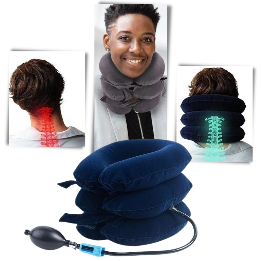 Cervical neck traction inflatable collar