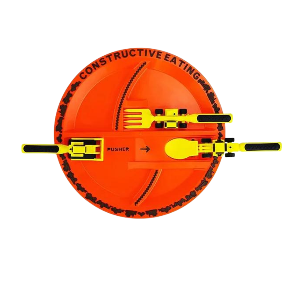 Creative Constructive Eating Plate and Utensils Set -Complete Set - Ozerty