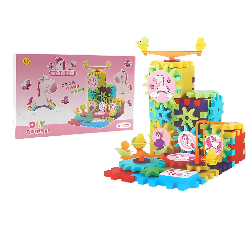 Dual Operation Educational Gear Building Blocks -Unicorn - Ozerty