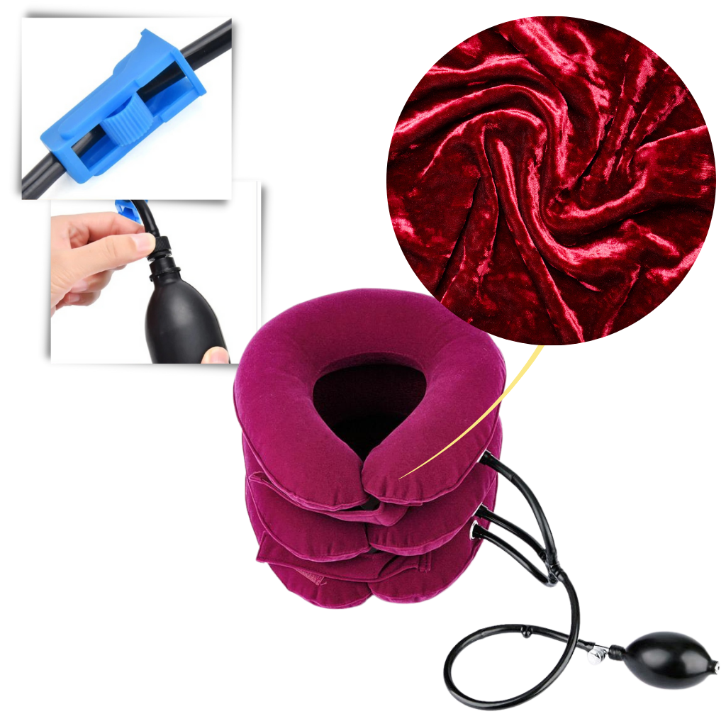 Cervical neck traction inflatable collar