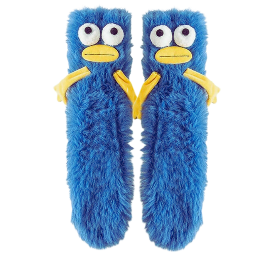 Coral Velvet Funky Socks  -Blue - Ozerty