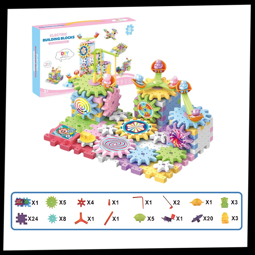 Dual Operation Educational Gear Building Blocks - Ozerty