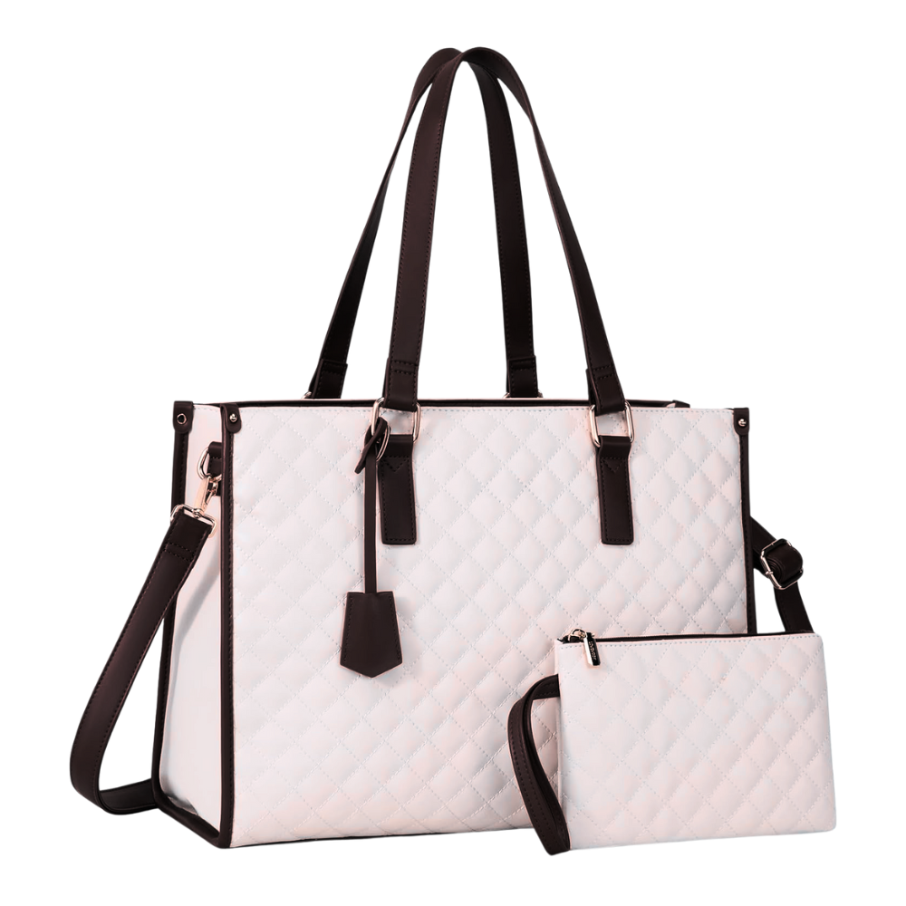Insulated Carry-All Tote Bag -White with Black Handles - Ozerty