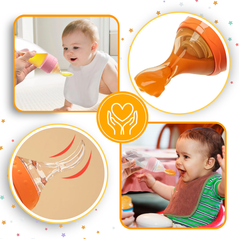 Mess-Free Silicone Spoon Feeding Bottles  - Ozerty
