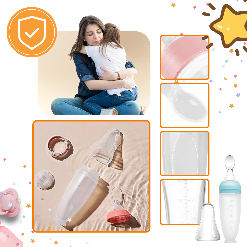 Mess-Free Silicone Spoon Feeding Bottles  - Ozerty