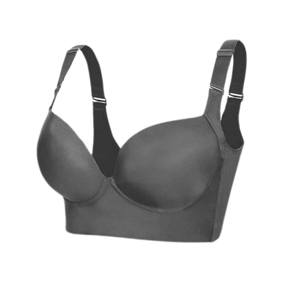 Wide Side Wings Incorporated Shaper Bra -Grey - Ozerty